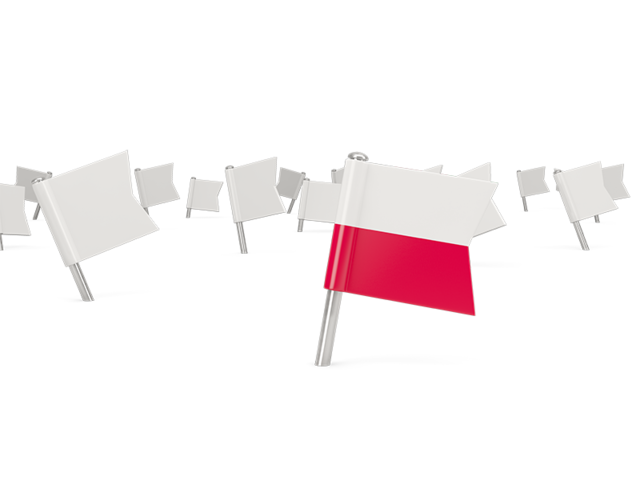 White flag pins. Download flag icon of Poland at PNG format