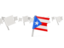 Puerto Rico. White flag pins. Download icon.