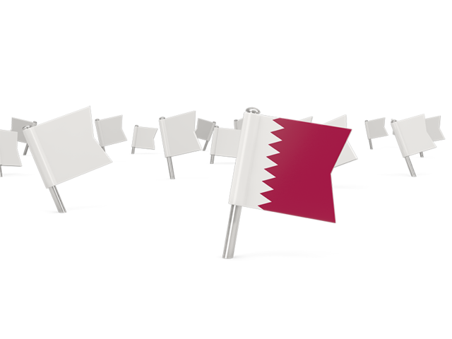 White flag pins. Download flag icon of Qatar at PNG format