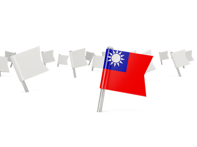 White flag pins. Download flag icon of Taiwan at PNG format