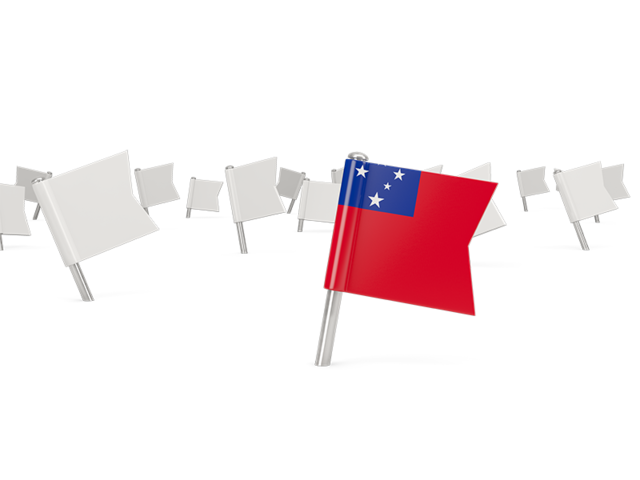 White flag pins. Download flag icon of Samoa at PNG format