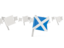 Scotland. White flag pins. Download icon.