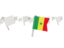 Senegal. White flag pins. Download icon.