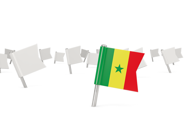 Белые флажки. Скачать флаг. Сенегал