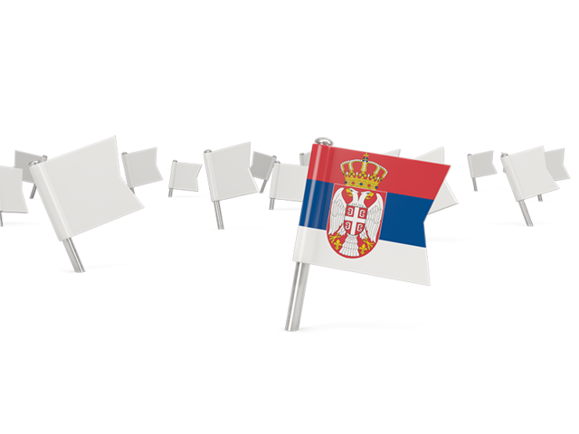 White flag pins. Download flag icon of Serbia at PNG format