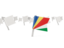 Seychelles. White flag pins. Download icon.