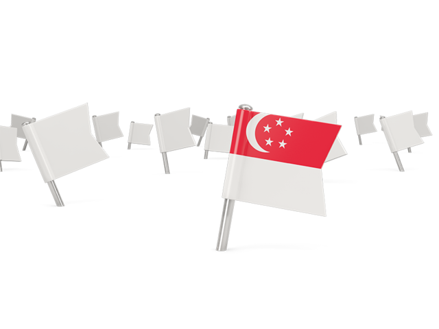 Белые флажки. Скачать флаг. Сингапур