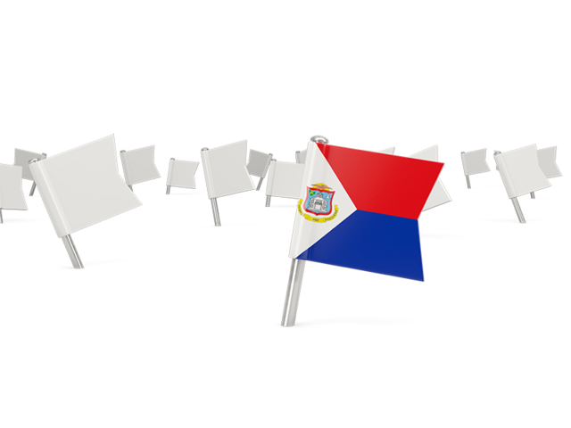 White flag pins. Download flag icon of Sint Maarten at PNG format