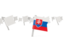 Slovakia. White flag pins. Download icon.