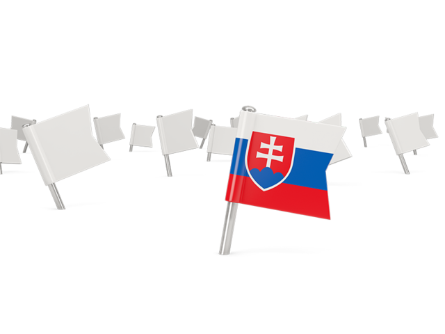 White flag pins. Download flag icon of Slovakia at PNG format