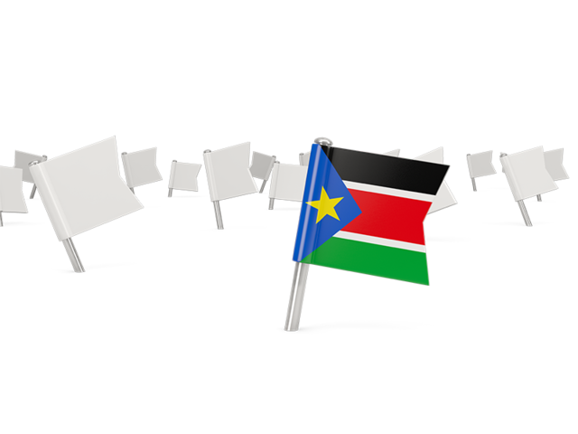 Белые флажки. Скачать флаг. Южный Судан