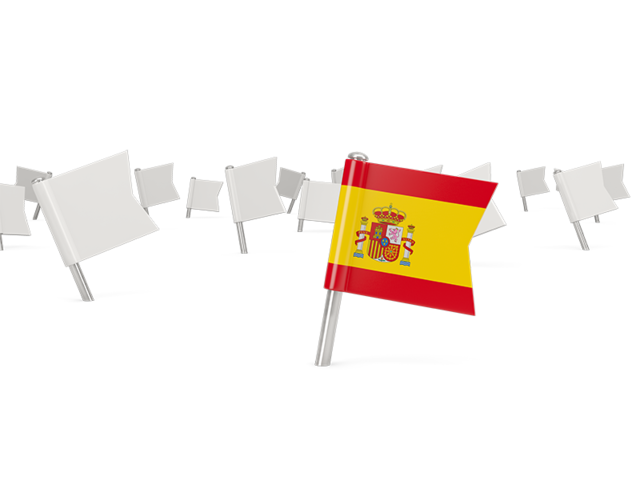 White flag pins. Download flag icon of Spain at PNG format