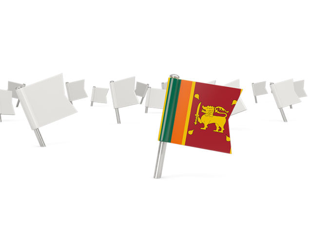 Белые флажки. Скачать флаг. Шри-Ланка