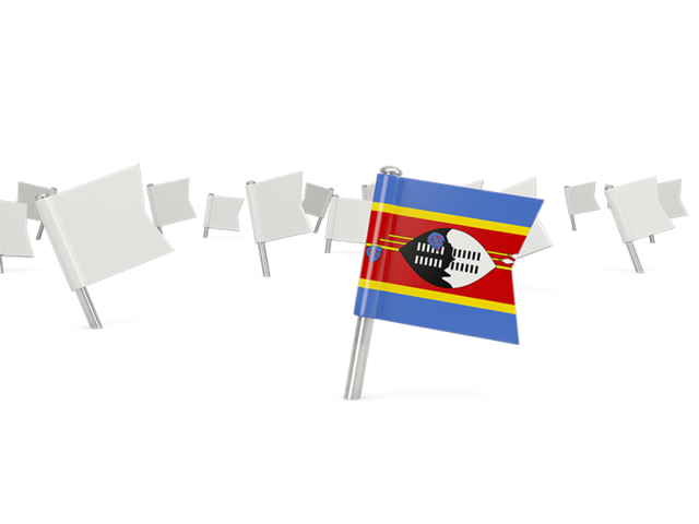 Белые флажки. Скачать флаг. Свазиленд