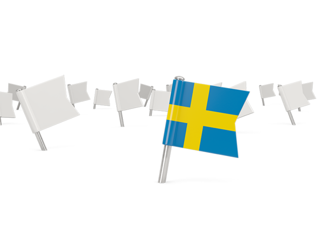 Белые флажки. Скачать флаг. Швеция