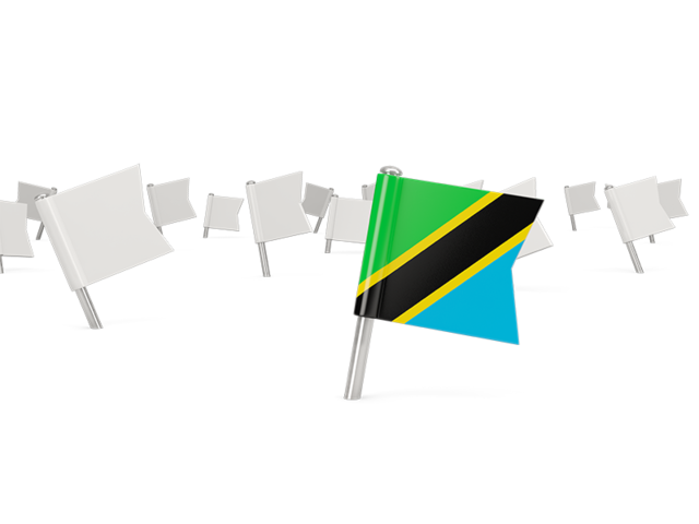 Белые флажки. Скачать флаг. Танзания