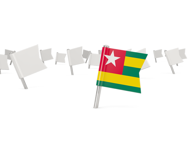 White flag pins. Download flag icon of Togo at PNG format
