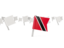 Trinidad and Tobago. White flag pins. Download icon.