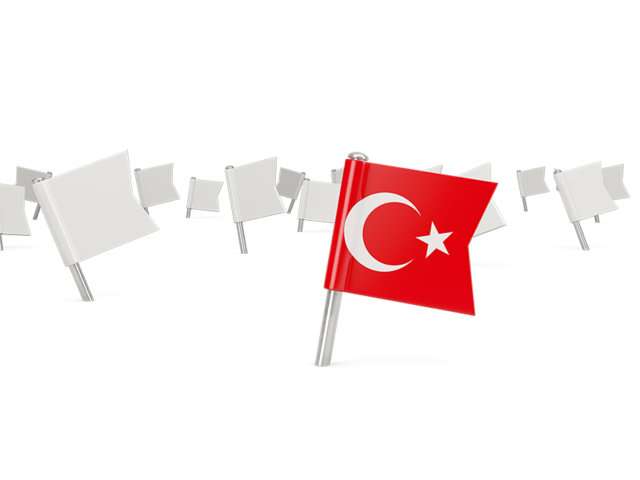 White flag pins. Download flag icon of Turkey at PNG format