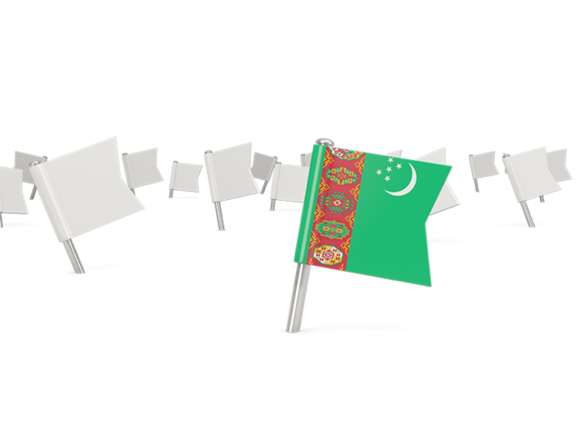 White flag pins. Download flag icon of Turkmenistan at PNG format