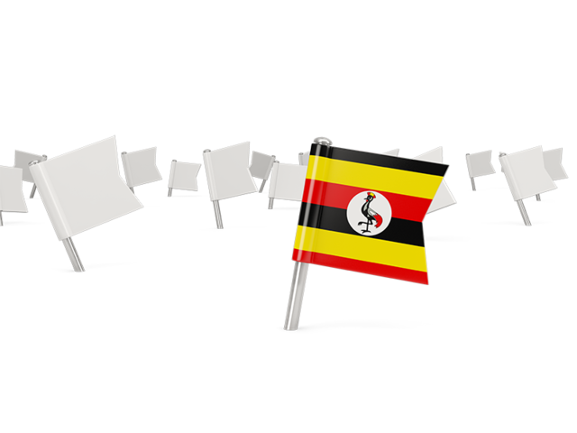 White flag pins. Download flag icon of Uganda at PNG format