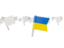 Ukraine. White flag pins. Download icon.