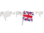 United Kingdom. White flag pins. Download icon.