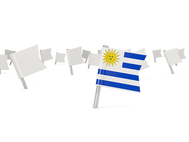 White flag pins. Download flag icon of Uruguay at PNG format