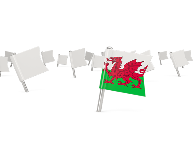 White flag pins. Download flag icon of Wales at PNG format