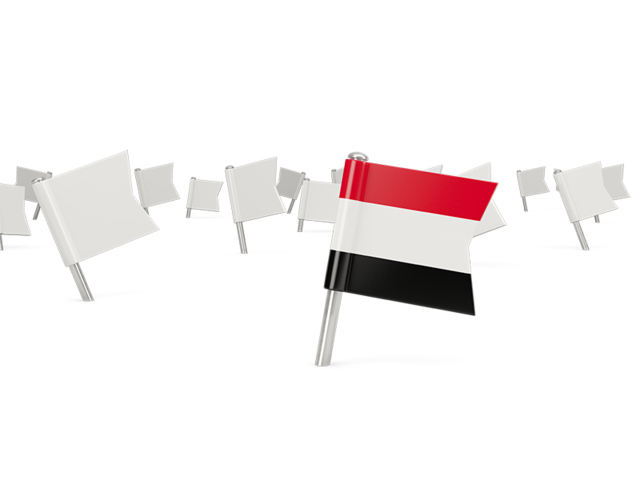 White flag pins. Download flag icon of Yemen at PNG format