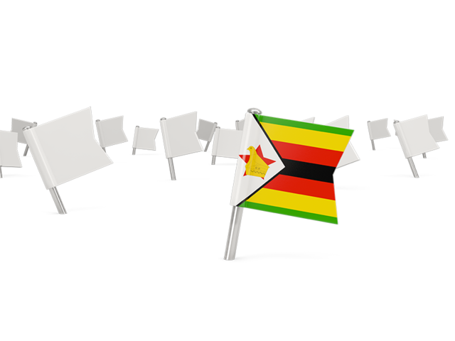 Белые флажки. Скачать флаг. Зимбабве