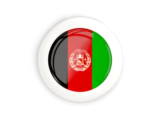 White framed round button. Download flag icon of Afghanistan at PNG format