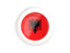 Albania. White framed round button. Download icon.