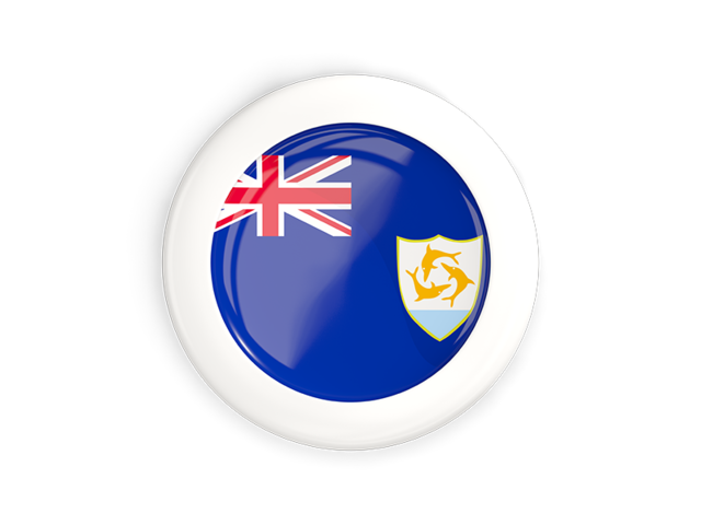 White framed round button. Download flag icon of Anguilla at PNG format