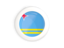 Aruba. White framed round button. Download icon.