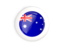 Australia. White framed round button. Download icon.