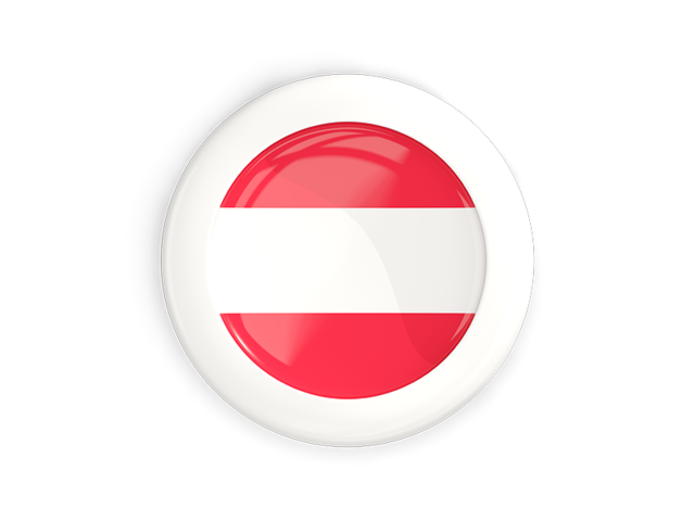 White framed round button. Download flag icon of Austria at PNG format