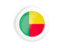 Benin. White framed round button. Download icon.