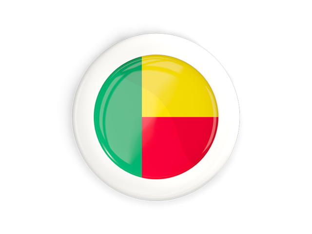 White framed round button. Download flag icon of Benin at PNG format