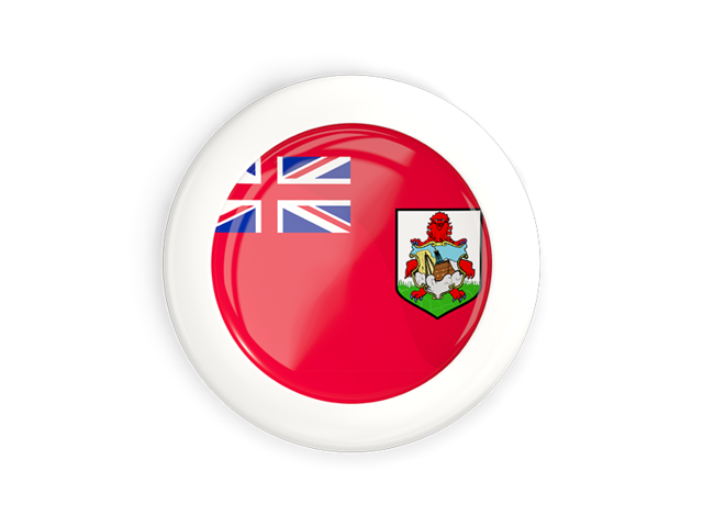 White framed round button. Download flag icon of Bermuda at PNG format