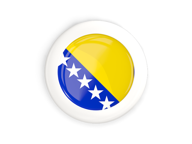 White framed round button. Download flag icon of Bosnia and Herzegovina at PNG format