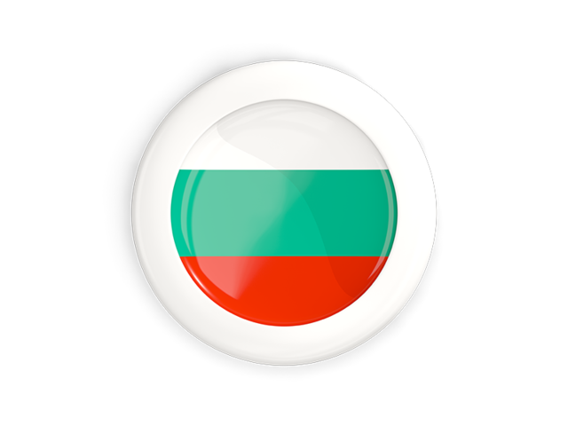 White framed round button. Download flag icon of Bulgaria at PNG format