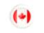 Canada. White framed round button. Download icon.