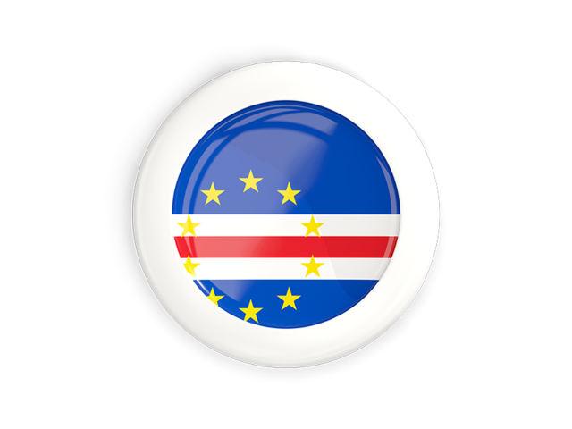 White framed round button. Download flag icon of Cape Verde at PNG format