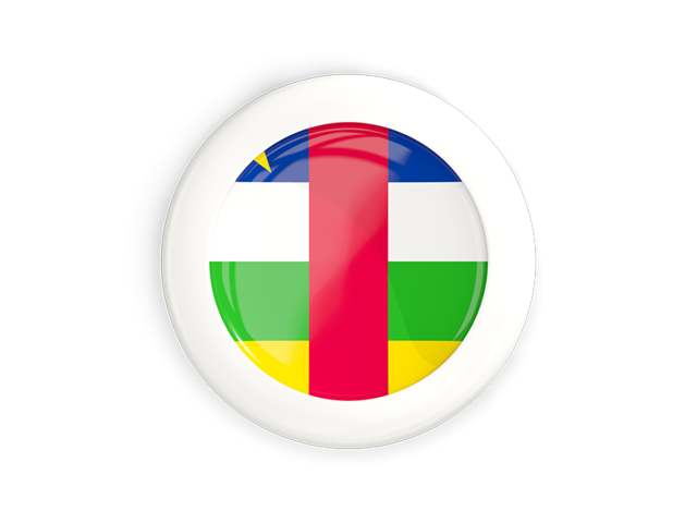 White framed round button. Download flag icon of Central African Republic at PNG format