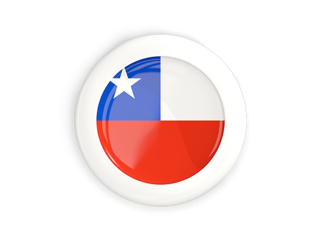 White framed round button. Download flag icon of Chile at PNG format