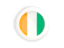 Cote d'Ivoire. White framed round button. Download icon.