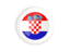 Croatia. White framed round button. Download icon.