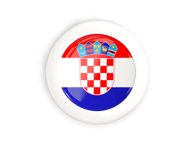 White framed round button. Download flag icon of Croatia at PNG format