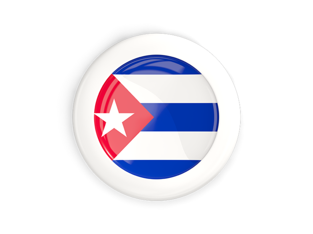 White framed round button. Download flag icon of Cuba at PNG format